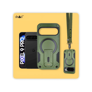 Rugged Back Cover for Google Pixel 9 Pro with Cross-Body Lanyard (Olive)