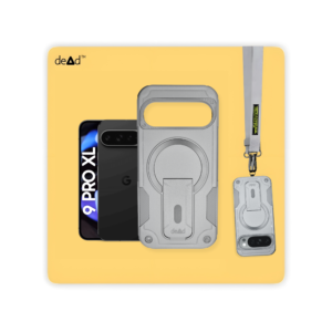 Rugged Back Cover for Google Pixel 9 Pro XL with Cross-Body Lanyard (Grey)