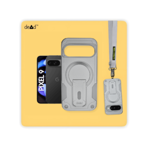 Rugged Back Cover for Google Pixel 9 with Cross-Body Lanyard (Grey)