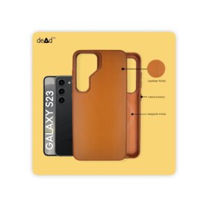 Leather Back Cover for SAMSUNG Galaxy S23 5G (Tan)