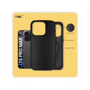 Leather Back Cover for APPLE iPhone 15 Pro Max (Black)