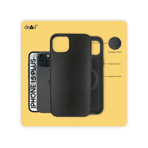 Leather Back Cover for APPLE iPhone 15 Plus (Black)