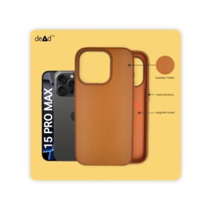 Leather Back Cover for APPLE iPhone 15 Pro Max (Tan)