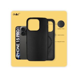 Leather Back Cover for APPLE iPhone 15 Pro (Black)