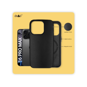 Leather Back Cover for APPLE iPhone 16 Pro Max (Black)