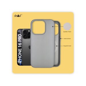 Leather Back Cover for APPLE iPhone 16 Pro (Stone Grey)