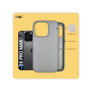 Leather Back Cover for APPLE iPhone 16 Pro Max (Stone Grey)