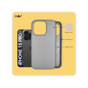 Leather Back Cover for APPLE iPhone 15 Pro (Stone Grey)