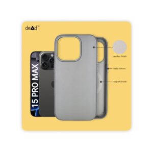 Leather Back Cover for APPLE iPhone 15 Pro Max (Stone Grey)