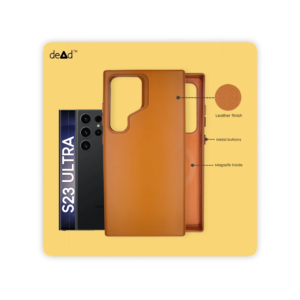 Leather Back Cover for SAMSUNG Galaxy S23 Ultra 5G (Tan)