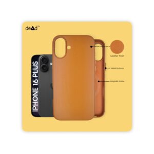 Leather Back Cover for APPLE iPhone 16 Plus (Tan)