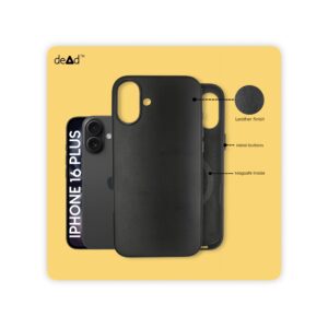 Leather Back Cover for APPLE iPhone 16 Plus (Black)