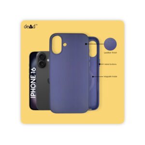 Leather Back Cover for APPLE iPhone 16 (Violet)