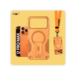 Rugged Back Cover for Apple iPhone 17 Pro Max with Cross-Body Lanyard (Orange)