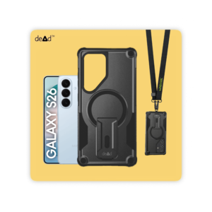 Rugged Back Cover for SAMSUNG Galaxy S26 5G with Cross-Body Lanyard (Black)