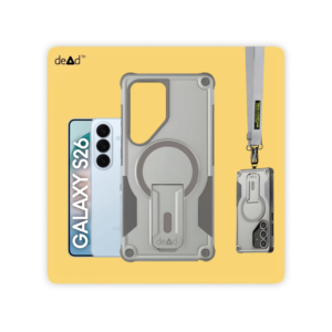 Rugged Back Cover for SAMSUNG Galaxy S26 5G with Cross-Body Lanyard (Grey)