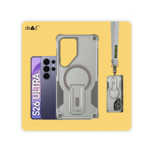 Rugged Back Cover for SAMSUNG Galaxy S26 Ultra 5G with Cross-Body Lanyard (Grey)