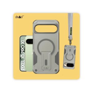 Rugged Back Cover for Google Pixel 10 Pro XL with Cross-Body Lanyard (Grey)