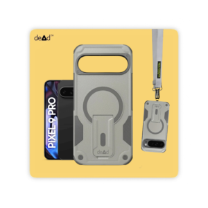 Rugged Back Cover for Google Pixel 9 Pro with Cross-Body Lanyard (Grey)