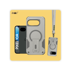 Rugged Back Cover for Google Pixel 10a with Cross-Body Lanyard (Grey)