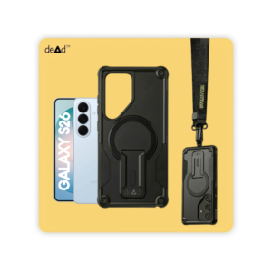 Rugged Back Cover for SAMSUNG Galaxy S26 5G with Cross-Body Lanyard (Black)