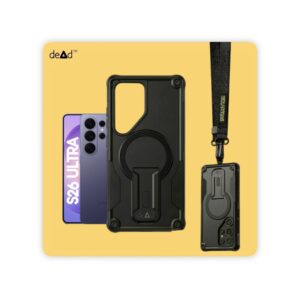 Rugged Back Cover for SAMSUNG Galaxy S26 Ultra 5G with Cross-Body Lanyard (Black)