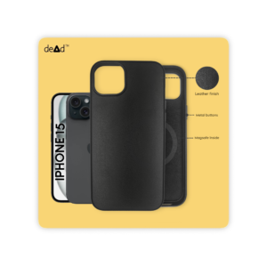 Leather Back Cover for APPLE iPhone 15 (Black)