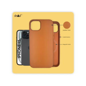 Leather Back Cover for APPLE iPhone 15 (Tan)