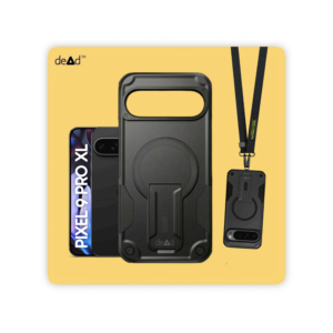 Rugged Back Cover for Google Pixel 9 Pro XL with Cross-Body Lanyard (Black)