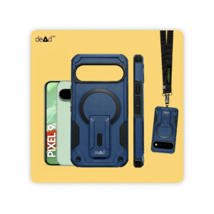 Rugged Back Cover for Google Pixel 9 with Cross-Body Lanyard (Navy Blue)