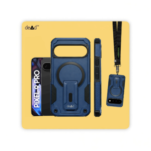 Rugged Back Cover for Google Pixel 9 Pro with Cross-Body Lanyard (Navy Blue)